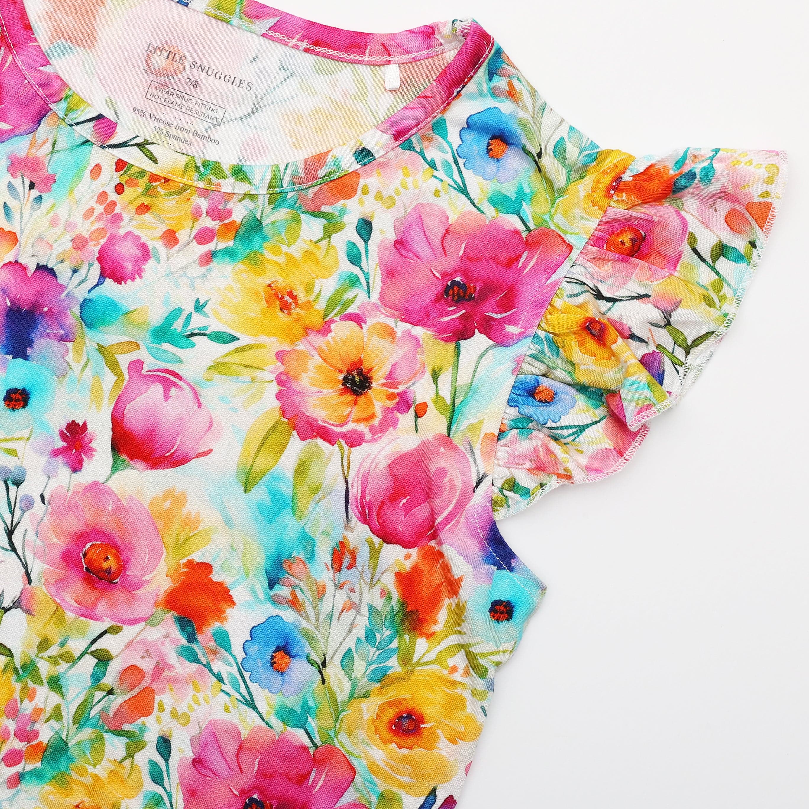 Golden Blooms - Bamboo Flutter Sleeve & Shorts Lounge Set